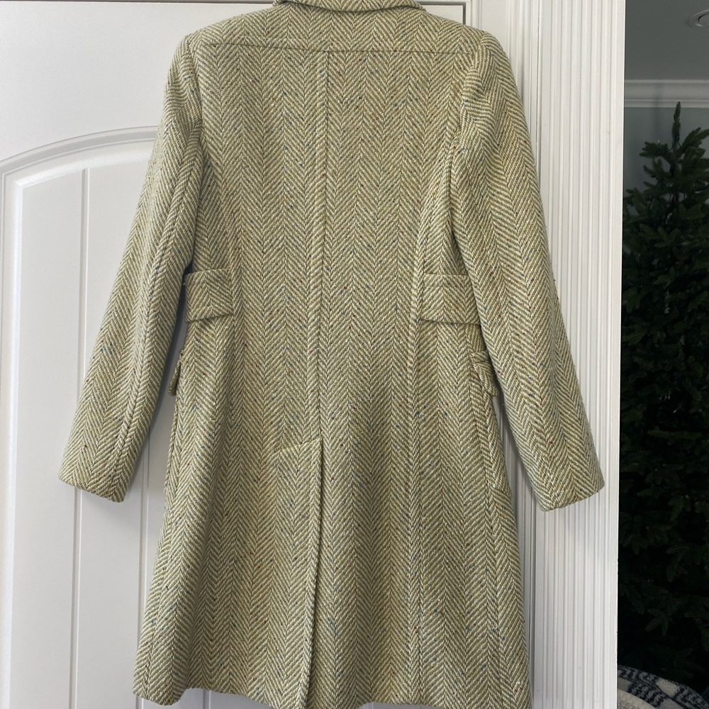 Moda International Women’s 3/4 Button Up Green Wool Blend Coat - Picture 2 of 3